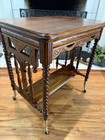 Walnut Eastlake Side Table  Solid Walnut  Recently Restored  Intricate Carvings 