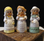Three Vintage Victorian Girl Porcelain Thimbles