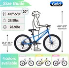 Kids Mountain Bike Boys Girls Age 6-14 7 Speed Bicycle 20 24 Inch Disc Brake