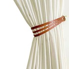 2pcs Leather Curtain Tiebacks  Glrovazas Decorative Holdbacks Straps Red-brown