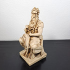 Michelangelo Moses Statue Replica   Vintage 21cm Handcrafted Plaster Figurine