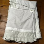 Pottery Barn Kids Gray    White Stripe Polka Dot Crib Bed Skirt