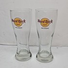 Pilsner Beer Glass Hard Rock Cafe  Orlando 20 Oz  8 1 2  Tall Set Of 2