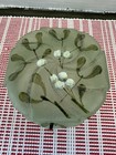 Antique Victorian Vanity Powder Glass Jar Hinged Lid Handpainted Enamel Flowers