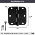 18 Pack Of Door Hinges Flat Black - 3 1 2  X 3 1 2  Inch Interior Hinges