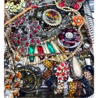 Broken Rhinestone Costume Jewelry Lot Repurpose Upcycle Craft Embellishments