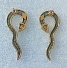 Vintage  90 s Harley Davidson Genuine Turquoise Black Onyx Stones Snake Earrings