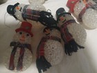 Vintage 7 Snowmen Ornaments 3 Inches Tall