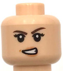 Lego New Light Nougat Minifigure Head Dual Sided Female Smile And Angry Look