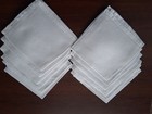 Vintage  White  Linen  Dinner Napkins Set Of 12