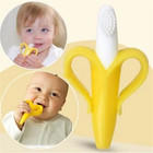 Baby Silicone Training Toothbrush Free Banana Shape Safe For Toddle Teether Chew