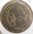 Vintage Silver Dollar Bar Mullan  Id Wooden Nickel - Token Idaho