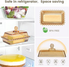 Glass Vintage Butter Dish With Lid For Countertop Amber Crystal Butter Holder Co