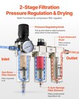 Vevor Air Compressor Filter Regulator 1 2  Npt 3-stage Drying System Auto Drain