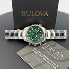 Men s Bulova Marine Star Green Dial Chronograph 96b396 Quartz New Watch 43mm