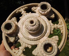 Antique Plaster Ceiling Medallion 3 Bulb Electric Light Fixture - 11 75 