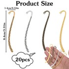 20 Pack Beadable Bookmarks  Metal Bookmarks  Carved Hook Bookmark With Hole For