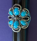 New Carolyn Pollack Sterling Silver Turquoise Ring Sleeping Beauty Size 6 25