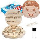 Baby Tooth Box Keepsake For Girls wooden Tooth Storage And Saver Box For Lost   