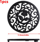 Antrader Cast Iron Trivet Flower heat Resistant Hot Dishes Holder 1pcs   Round M