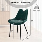 Dining Chair Set Of 4 Soft Velvet Upholstered Kitchen Chairs W  Metal Legs