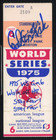 1975 Gm 6 World Series Carlton Fisk Signed Baseball Ticket Psa dna Certified 10