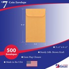 500 Minas Envelope -  7 Coin And Cash Envelopes  24lb 3 5 X 6 5 Inches  Brown