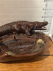 Vintage Cypress Gardens Florida Souvenir Alligator Ashtray Ceramic 1950s