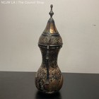 Dallah Islamic Middle Eastern Style Coffee Pot Coper Silver Tone Egyptian Motif