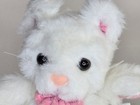 Russ Berrie Plush White Bunny Rabbit Stuffed Animal Pink Bow Item No  349