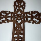 9  1 2 Inch Vintage Cast Iron Cross Ornate Rustic Heavy Hanging Wall Decor Antiq
