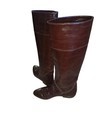 Womens Size 7 Knee High Dark Brown Leather Boots Italy Pointed Toe Flat Heel
