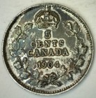 1904 Canada 5 Cents Silver Coin Xf 5c Canadian Extra Fine Circulated Edward Vii