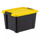 20 Qt   5 Gal  Plastic Storage Bins With Lids  Black Latching Stackable Totes 6p