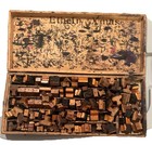 Antique Letterpress Wood Type Set   Original Printer   s Case     1800s   early 1900s