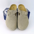 Birkenstock Boston Men Taupe Suede Leather Soft Footbed Regular wide Shoe Us9-12