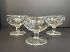 Vintage Pedestal Etched Grapes Sherbert Dessert Cocktail Glass Set Of 5