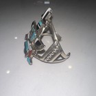  Vintage Zuni Knifewing Turquoise Sterling Silver Bracelet
