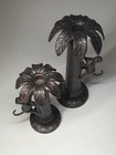 Bombay Company Monkey Palm Tree Candle Holders Pair Tropical Jungle Decor