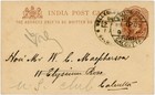India 1909 Ke7 Stationery Sto Tollygunge Club Ballygunge Calcutta 1 4a