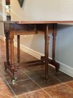 Vintage Mahogany Gateleg Dropleaf Table W  Neoclassic Design And Parquet Inlays