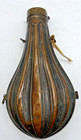 Antique Civil War Era Copper Brass Black Powder Flask 