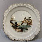 John James Audubon Decorative Porcelain Plate Canvasback Gold Trim Scalloped New