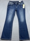 Miss Me Jeans Women s 30x32 Blue Bootcut Mid Rise Stretch Denim Aztec Pocket Nwt