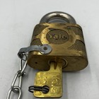 Vintage Large Yale Super Pin Tumbler Lock W  Keys Padlock 3 1 4  X 2   