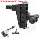Adjustable Trailer Hitch Ball Mount Fits 2  Receiver  6 Inch Drop Towing Hitch