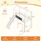 Giantex Twin Size House Loft Bed  Low Loft Bedframe W roof  Slide  Ladder  Chalk