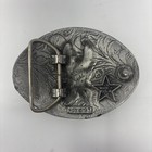 Vintage 1993 Eagle Belt Buckle Western Cowboy Rodeo Pewter Made In Usa