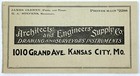 1880s-1900 Architects And Engineers Supply Co Victorian Business Card Kc Mo