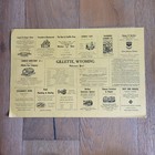 Vintage 50s Gillette Wyoming Double Sided Placemat Chevron Skelly Restaurant 